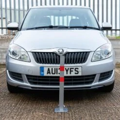 Hausen Folding Car Parking Barrier Post Vehicle Driveway Garage Security Bollard -Outdoor Living Shop 03SWHCYIUNR