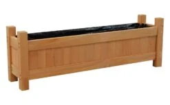 Woodside Aldeby Wooden Garden Trough Planter/Flower Container Box, Pack Of 2 -Outdoor Living Shop 0G5AJF01JCS