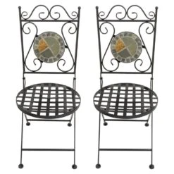 Woodside Pentney Set Of Two Mosaic Garden Chairs