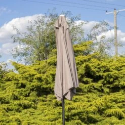 Woodside Large 2.7m Garden Parasol Umbrella With Winding Crank & Tilt Coffee 9 Woodside Large 2.7m Garden Parasol Umbrella With Winding Crank & Tilt Coffee -Outdoor Living Shop 0ZBCBCMQQVH