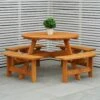 Maribelle 8 Seater Round Wooden Garden/Pub Bench - STAINED -Outdoor Living Shop 1DERNDAIBP5