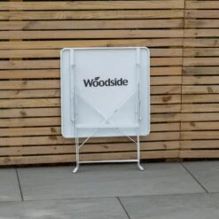 Woodside Indoor/Outdoor Folding Garden Side Table, Foldable White Coffee Table -Outdoor Living Shop 1HCE5WRIDPY