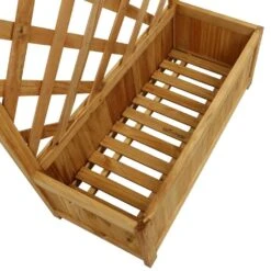 Woodside Aldburgh Wooden Garden Trough Planter/Flower Container Box With Trellis -Outdoor Living Shop 1PKB3QV1E4H