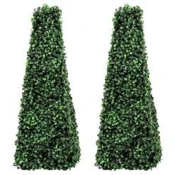 Woodside Topiary Obelisk Leaf Effect, Green 2ft Indoor Outdoor Decor (pack Of 2) -Outdoor Living Shop 1TDBKWN3RAL