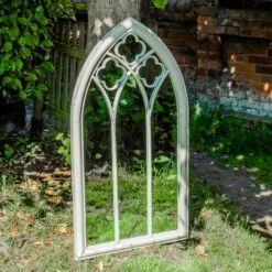 Woodside Holtby XL Decorative Arched Outdoor Garden Mirror -Outdoor Living Shop 1TYOZU1E2YR