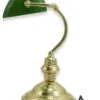 Bankers Desk Lamp Polished Brass And Green Glass With Swivel Head 60W Hausen -Outdoor Living Shop 21YGEFI0CRW