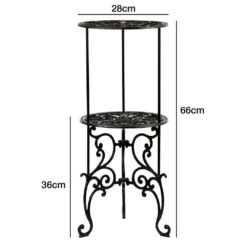 Woodside Heavy Duty Cast Iron Indoor/Outdoor Two Tier Plant Pot Display Stand -Outdoor Living Shop 2K00XAGCA3C