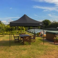 Woodside 3x3m Fully Waterproof, Heavy Duty Pop Up Gazebo + Carry Bag & Sand Bags -Outdoor Living Shop 3Y5QCUQF2RT