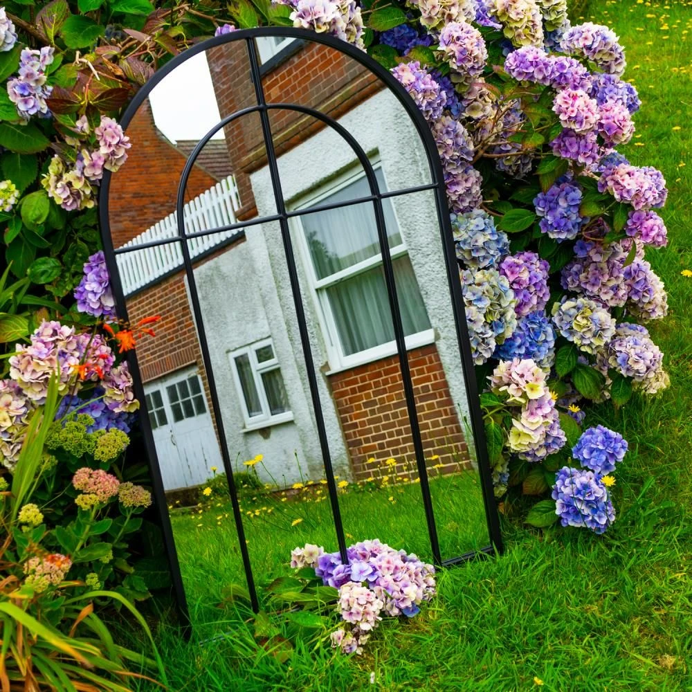 Woodside Oaken XL Decorative Arched Outdoor Garden Mirror, W: 65cm X H: 108cm 4 Woodside Oaken XL Decorative Arched Outdoor Garden Mirror, W: 65cm X H: 108cm - Image 2