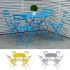 Woodside Wilby Folding Outdoor Bistro Metal Dining Set, Foldable Garden Table & Chairs
