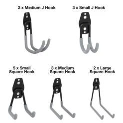 Woodside Heavy Duty Wall Mounted Garage Hanging Hooks, Utility Tool Hangers (Pack Of 15) -Outdoor Living Shop 4JVCAFQ4ELH