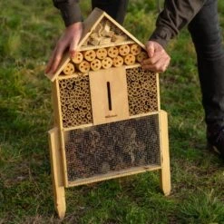 Woodside Standing Wooden Insect Hotel With Ground Stakes, Outdoor Bug/Bee House -Outdoor Living Shop 4LOPMKYVO2D