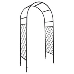Woodside Browston Metal Garden Arch, Decorative Archway For Paths/Entrances
