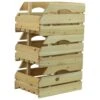 Woodside Wooden Storage Boxes/Stackable Crates With Handles For Fruit/Veg, Pack Of 3 -Outdoor Living Shop 5CZHGNE2PKN