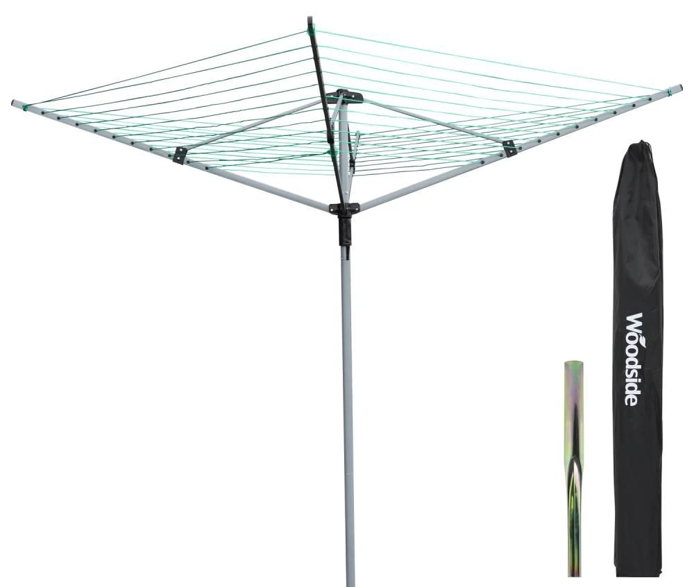 Woodside 4 Arm 50m Folding Rotary Laundry Airer Outdoor Clothes Washing Line 3 Woodside 4 Arm 50m Folding Rotary Laundry Airer Outdoor Clothes Washing Line