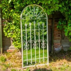 Woodside Bexley XXL Decorative Arched Outdoor Garden Mirror -Outdoor Living Shop AFZH2GWUETP