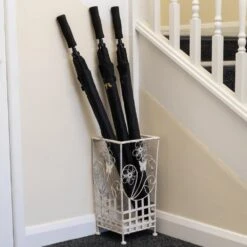 Maribelle White Traditional Floral Design Umbrella And Walking Stick Stand 7 Maribelle White Traditional Floral Design Umbrella And Walking Stick Stand -Outdoor Living Shop AK4CSC4MXBH