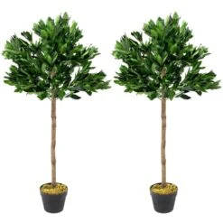 Woodside Artificial Topiary Bay Leaf Tree 4ft Indoor Outdoor Plant (pack Of 2) -Outdoor Living Shop BTC51FKV0V5