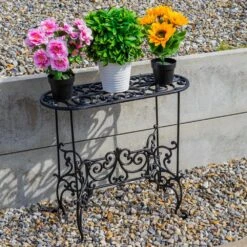 Woodside Heavy Duty Cast Iron Indoor/Outdoor XL Plant Pot Display Stand 10 Woodside Heavy Duty Cast Iron Indoor/Outdoor XL Plant Pot Display Stand -Outdoor Living Shop BUOY1TSNAIW