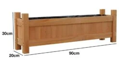 Woodside Aldeby Wooden Garden Trough Planter/Flower Container Box, Pack Of 2 -Outdoor Living Shop BWRXPCHCQVC