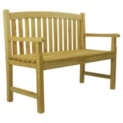 Woodside Narford Outdoor Wooden 2 Seater Bench Garden Patio Furniture -Outdoor Living Shop C22FFQMWM0A