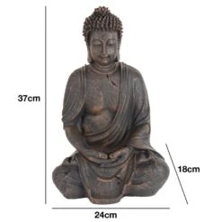 Woodside 37cm Tall Indoor/Outdoor Meditating Buddha Statue Decoration Statuary Décor Ornament -Outdoor Living Shop CCWHSI3NBZM