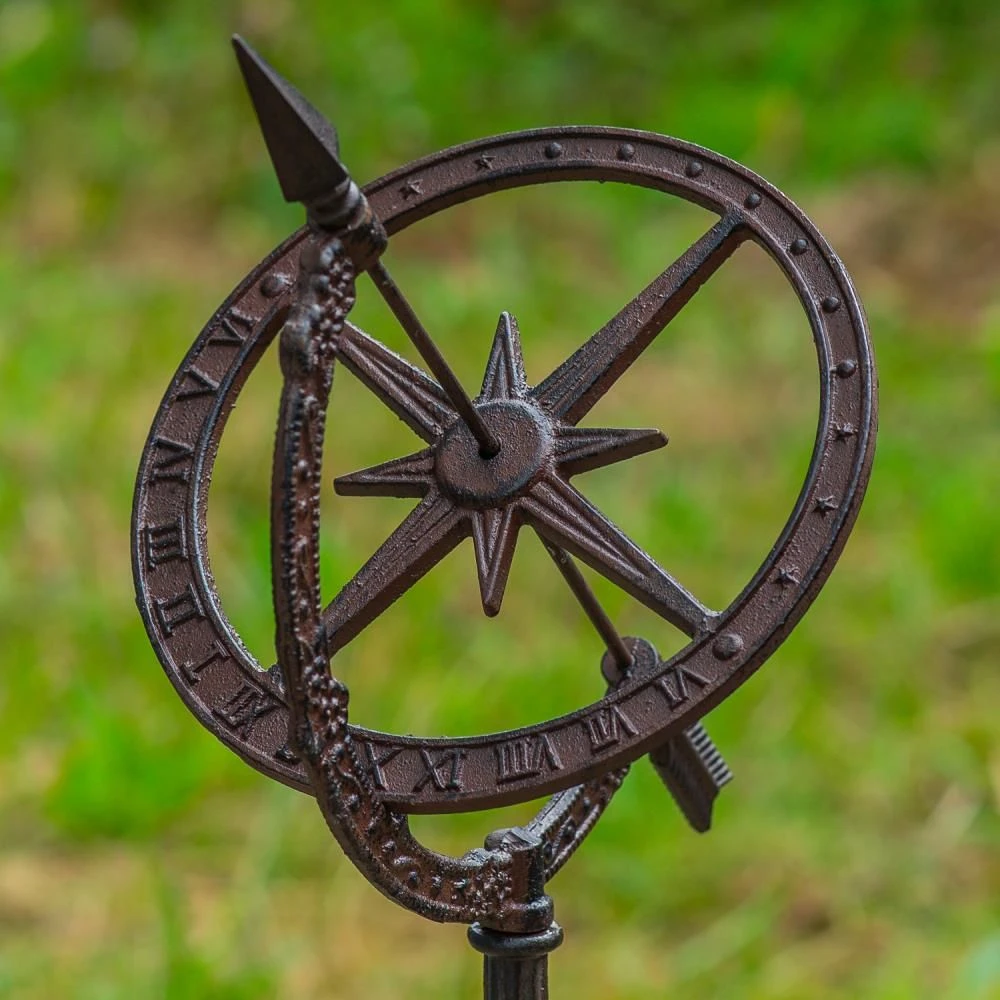 Woodside Cast Iron Garden Sundial, Antique Ornamental Outdoor Décor 5 Woodside Cast Iron Garden Sundial, Antique Ornamental Outdoor Décor - Image 3