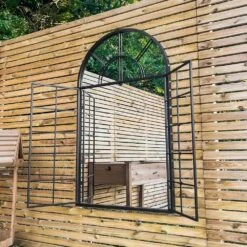 Woodside Balham XL Decorative Arched Outdoor Garden Mirror, H: 115cm X W: 70cm -Outdoor Living Shop CVNHGEC032M