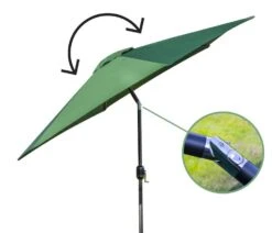Woodside Large 2.7m Garden Parasol Umbrella With Winding Crank & Tilt Green -Outdoor Living Shop CWFB0DNAQZ4