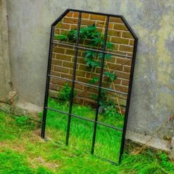 Woodside Ayton XL Decorative Rectangle Outdoor Garden Mirror, W: 70cm X H: 100cm -Outdoor Living Shop D5ISSMTKAT5