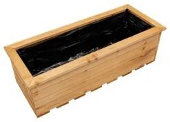 Woodside Reedham Stained Wooden Garden Trough Planter/Flower Trough Box, 95 Litres -Outdoor Living Shop DFLK10DDBX2