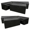 Woodside L Shape Outdoor Garden Corner Sofa & Table Dining Set Cover, Black -Outdoor Living Shop DI525YJXI4X