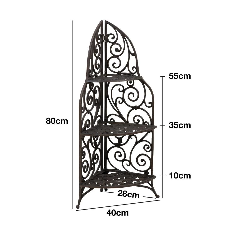 Woodside 3 Tier Cast Iron Indoor/Outdoor Heavy Duty Garden Plant & Flower Stand 7 Woodside 3 Tier Cast Iron Indoor/Outdoor Heavy Duty Garden Plant & Flower Stand - Image 5
