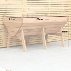 Woodside Raised Wooden Garden Bed Planter, Plants & Vegetable/Herb Box, Large 150cm -Outdoor Living Shop ENTVLJM34IP