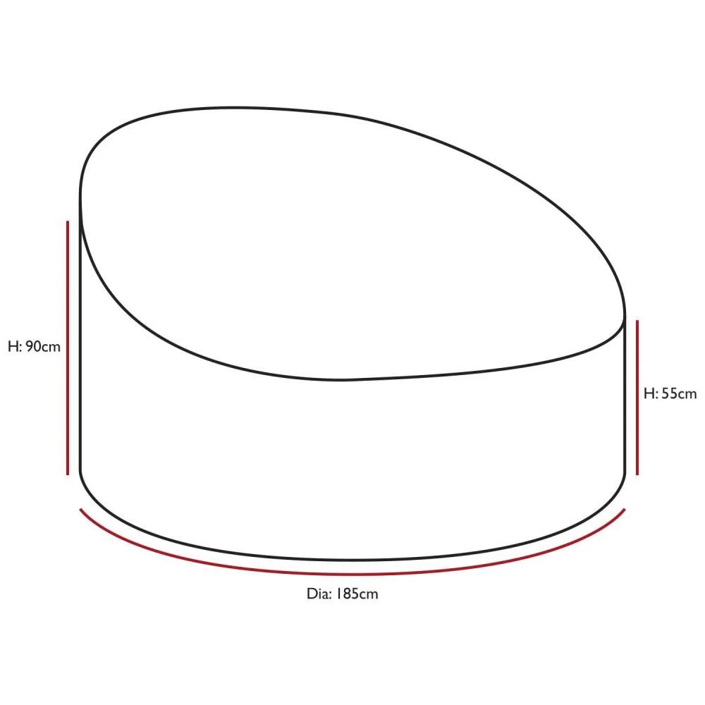 Woodside Heavy Duty Waterproof Garden Rattan Day Bed Cover BLACK 185x55/90cm 4 Woodside Heavy Duty Waterproof Garden Rattan Day Bed Cover BLACK 185x55/90cm - Image 2