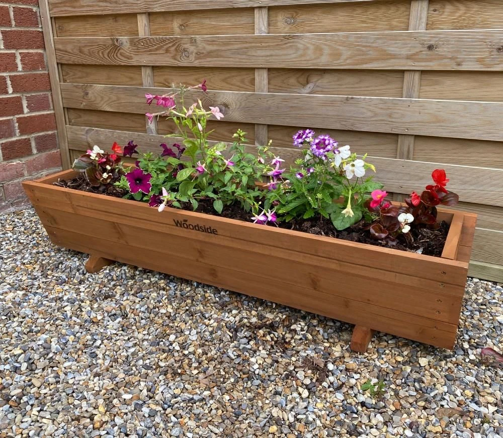 Woodside Sutton Wooden Garden Planter Plant/Flower Trough Container Box 4 Woodside Sutton Wooden Garden Planter Plant/Flower Trough Container Box - Image 2