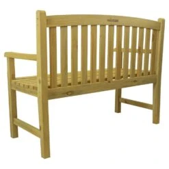 Woodside Narford Outdoor Wooden 2 Seater Bench Garden Patio Furniture -Outdoor Living Shop F4SV33FZWLG