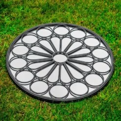 Woodside Ryton Decorative Round Outdoor Garden Mirror, Dia: 60cm -Outdoor Living Shop FPUOR0Y11JK