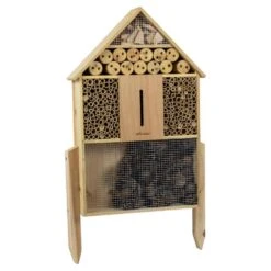 Woodside Standing Wooden Insect Hotel With Ground Stakes, Outdoor Bug/Bee House -Outdoor Living Shop GCS025JGAUS