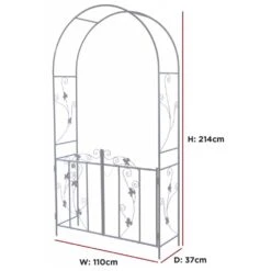Woodside Lamas Decorative Metal Garden Arch With Gate -Outdoor Living Shop GDJ0HDASXQC