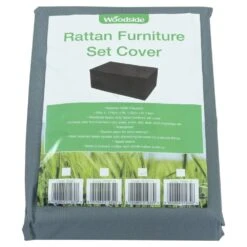 Woodside Heavy Duty Waterproof Garden Rattan Cube Set Cover GREY 115x175x74cm -Outdoor Living Shop GGKGMZWDNGE