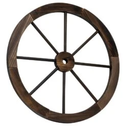 Woodside Decorative Rustic/Vintage Garden Wooden Wagon Wheel Ornament 13 Woodside Decorative Rustic/Vintage Garden Wooden Wagon Wheel Ornament -Outdoor Living Shop GTTF35XFV5V