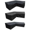 Woodside L Shape Outdoor Garden Corner Sofa Cover, Black 600D Polyester, 3 Sizes -Outdoor Living Shop GU1LIVU3XWS
