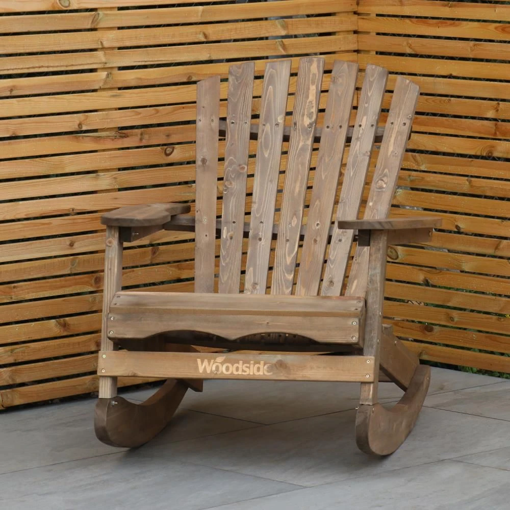Woodside Aldeby Adirondack Outdoor Garden Patio Wooden Rocking Chair 5 Woodside Aldeby Adirondack Outdoor Garden Patio Wooden Rocking Chair - Image 3
