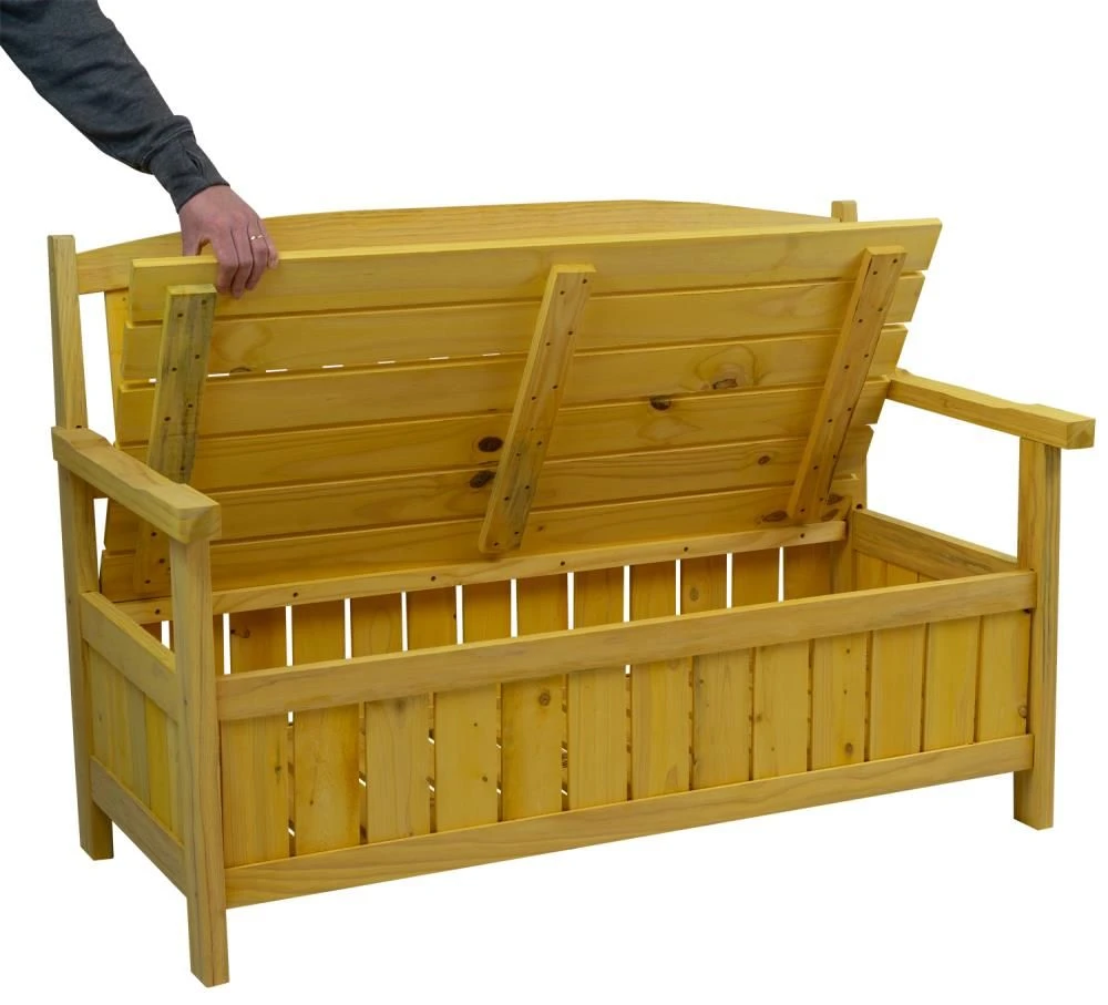 Woodside Hunsett 2 Seater Garden Patio Bench, Outdoor Wooden Loveseat With Storage 8 Woodside Hunsett 2 Seater Garden Patio Bench, Outdoor Wooden Loveseat With Storage - Image 6