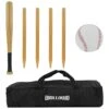 Wollowo Outdoor Wooden Rounders Game Set Bat Ball Base Posts/Stumps -Outdoor Living Shop I33NN2KV1WY