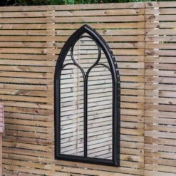 Woodside Falmer XL Decorative Arched Outdoor Garden Mirror, H: 112cm X W: 61cm -Outdoor Living Shop IGWMPI3YBGR