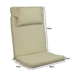 Woodside Luxury Outdoor Padded Seat & Back Cushion For Garden Adirondack Chair - BEIGE -Outdoor Living Shop IRRNPD1E1BT
