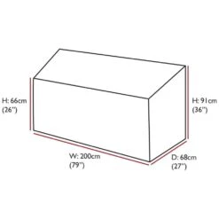 Oxbridge Black 4 Seater 1.8m 6ft Waterproof Outdoor Garden Bench Furniture Cover -Outdoor Living Shop ITUMX5YDPG1