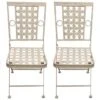 Woodside Ostend 4 X Square Folding Metal Garden Patio Dining Chairs Outdoor Furniture